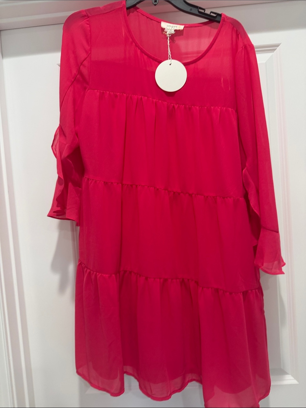 Umgee Fuchsia Chiffon Tiered Dress